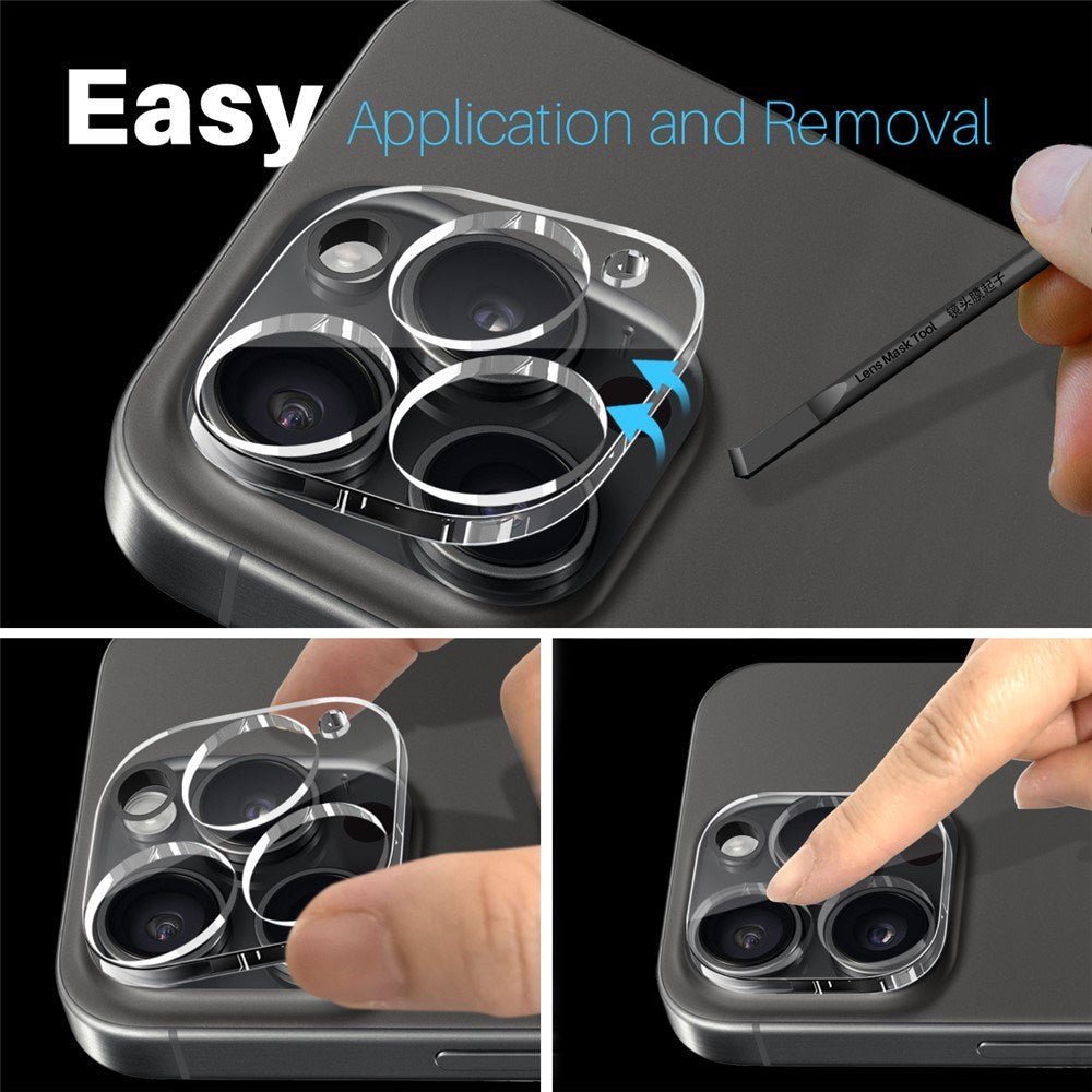 NORTHJO iPhone 15 Pro / 15 Pro Max Härdat Kameralinsglas - Genomskinlig