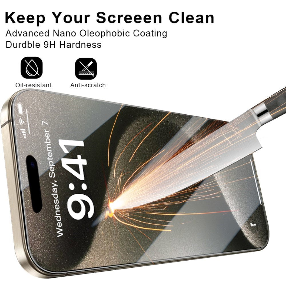 iPhone 16 Pro Skärmskydd 2.5D Härdat Glas - Case Friendly - Genomskinlig