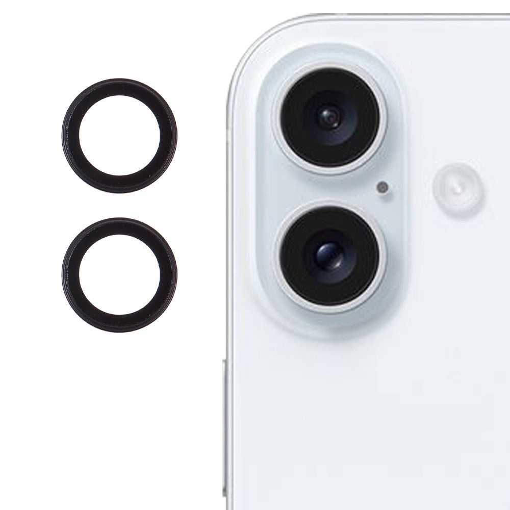 iPhone 16 / 16 Plus Kameralins Skyddsglas - Svart