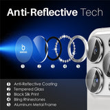 NORTHJO iPhone 16 Pro / 16 Pro Max Kameralinsskydd - Strassstenar - Silver