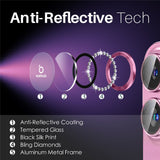 NORTHJO iPhone 16 / 16 Plus Kameralinsskydd - Strassstenar - Rosa