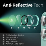 NORTHJO iPhone 16 / 16 Plus Kameralinsskydd - Strassstenar - Turkos