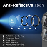 NORTHJO iPhone 16 / 16 Plus Kameralinsskydd - Strassstenar - Svart