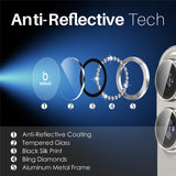 NORTHJO iPhone 16 / 16 Plus Kameralinsskydd - Strassstenar - Silver