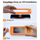 TORRAS iPhone 16 Pro Full Fit Skärmskydd m. Installationsram - Privacy Funktion - Genomskinlig