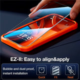 TORRAS iPhone 16 Pro Max Full Fit Skärmskydd m. Installationsram - Privacy Funktion - Genomskinlig