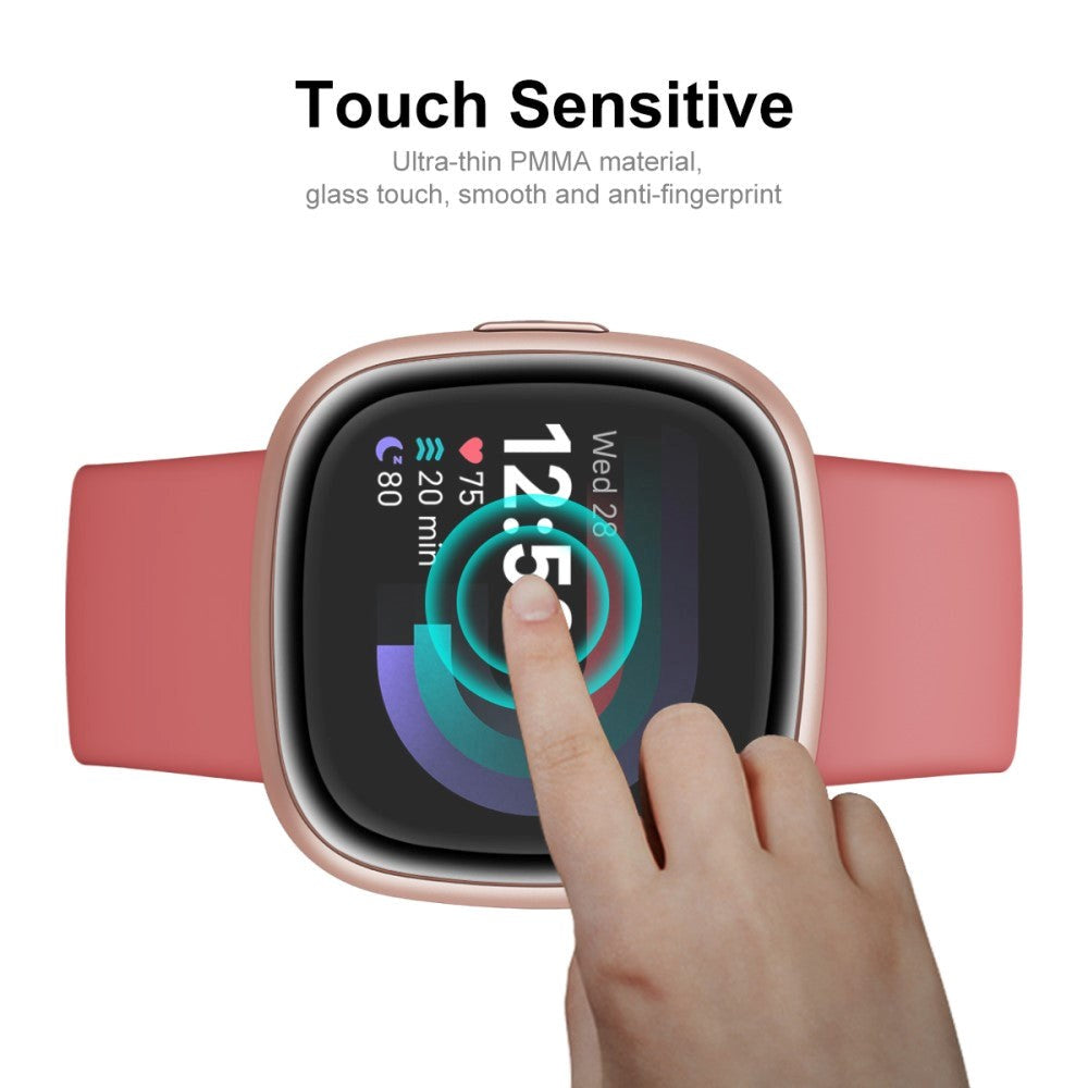 Fitbit Versa 4 / Sense 2 ENKAY Plast Skärmskydd - Svart Kant