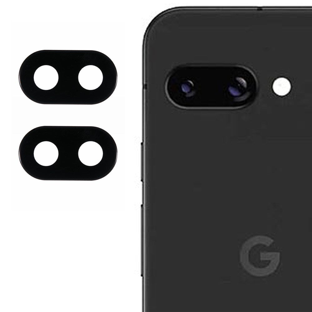 Google Pixel 9a Härdat Kameralinsskyddsglas - 2 st - Svart
