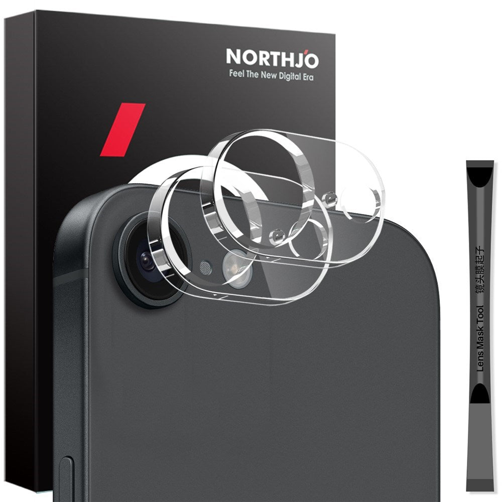 NORTHJO iPhone 16e Härdat Kameralinsglas - 2 st. - Genomskinlig