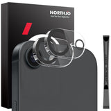 NORTHJO iPhone 16e Härdat Kameralinsglas - 2 st. - Genomskinlig / Svart Kant