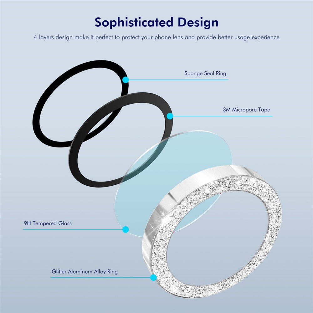 ENKAY Samsung Galaxy Z Flip7 Glitter Kameralinsskydd - Lila