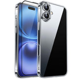 iPhone 16 RURIHAI 2-i-1 Skyddspaket m. Flexibelt Plast Skal & Skärmskyddsglas - Genomskinlig