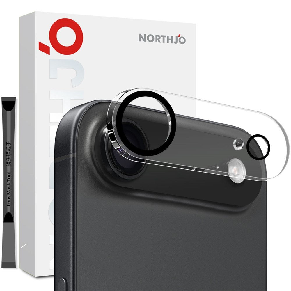 NORTHJO iPhone Air Härdat Kameralinsglas - Genomskinlig / Svart