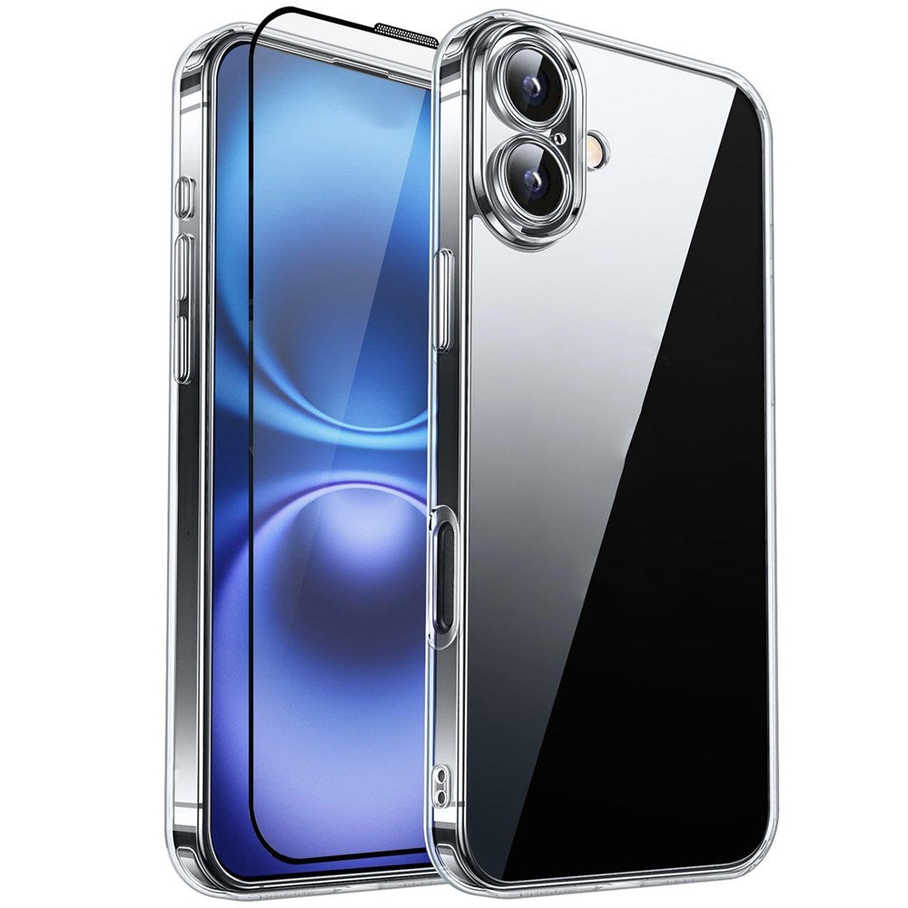 iPhone 14 RURIHAI 2-i-1 Skyddspaket m. Flexibelt Plast Skal & Skärmskyddsglas - Genomskinlig