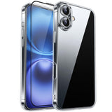 iPhone 12 RURIHAI 2-i-1 Skyddspaket m. Flexibelt Plast Skal & Skärmskyddsglas - Genomskinlig