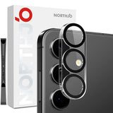 NORTHJO Samsung Galaxy S25 FE Härdat Kameralinsglas - Genomskinlig / Svart