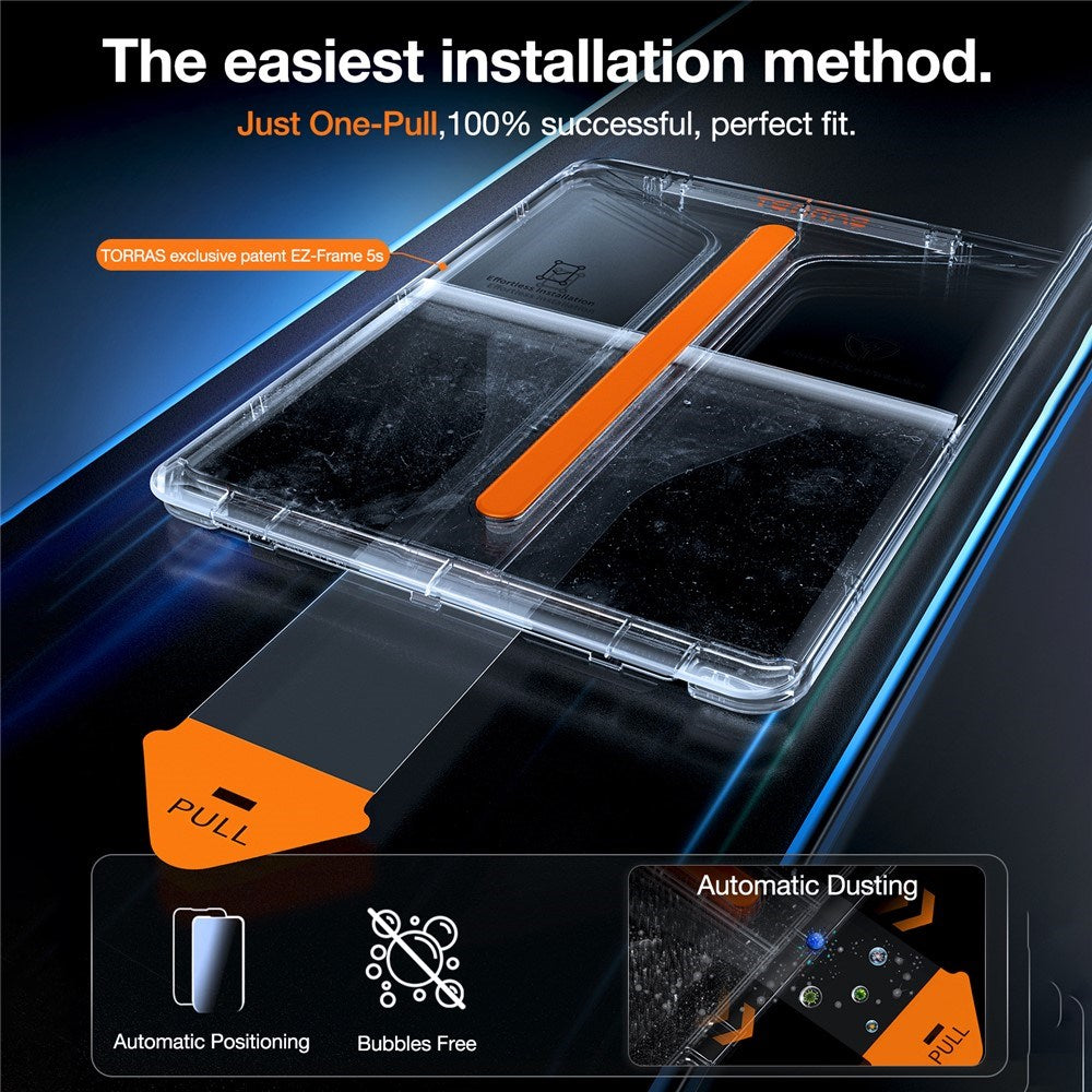 TORRAS iPad Air 13" (2025 / 2024) Install Master Härdat Glas Skärmskydd - Genomskinlig