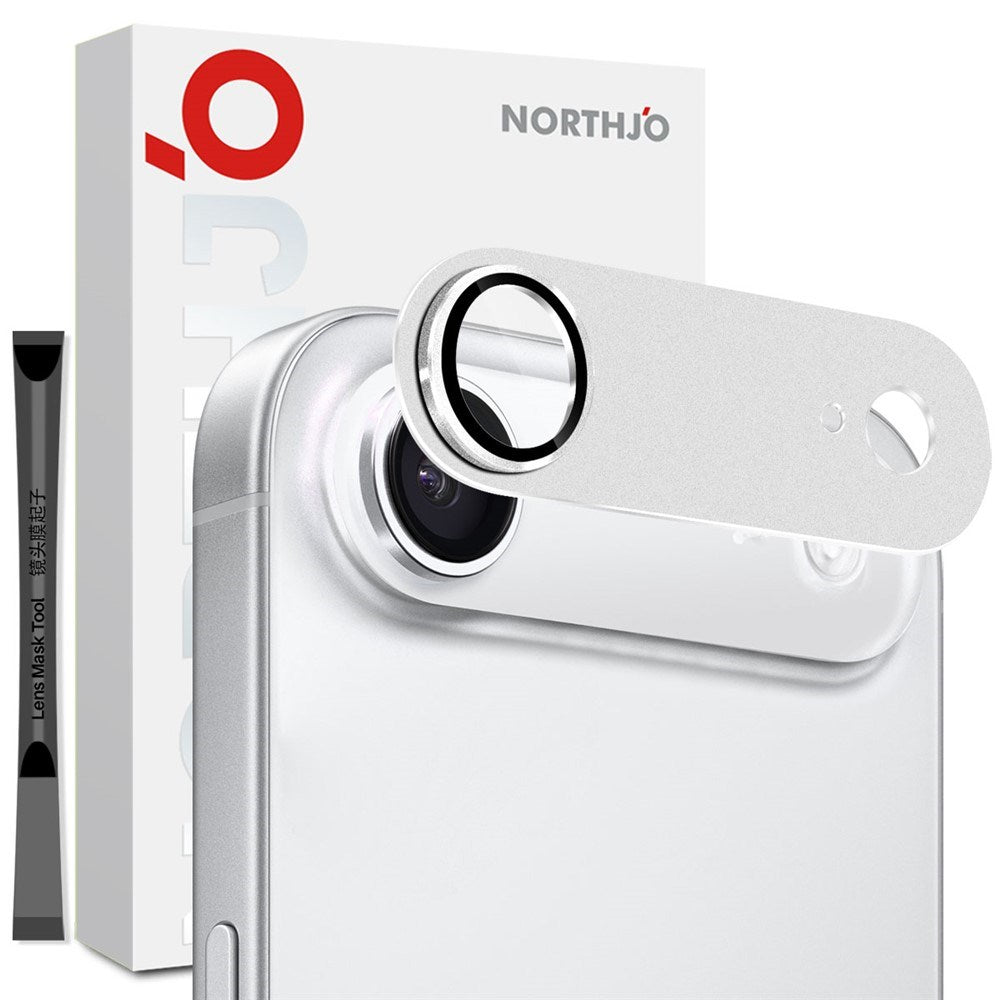 NORTHJO iPhone Air Kameralinsskydd - Matt Metall & Glas - Silver