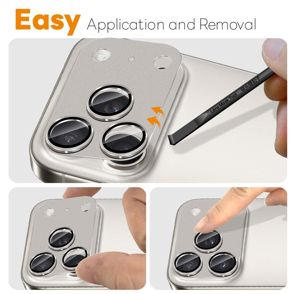 NORTHJO iPhone 17 Pro Kameralinsskydd - Matt Metall & Glas - Grå