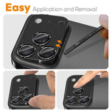 NORTHJO iPhone 17 Pro Max Kameralinsskydd - Matt Metall & Glas - Svart