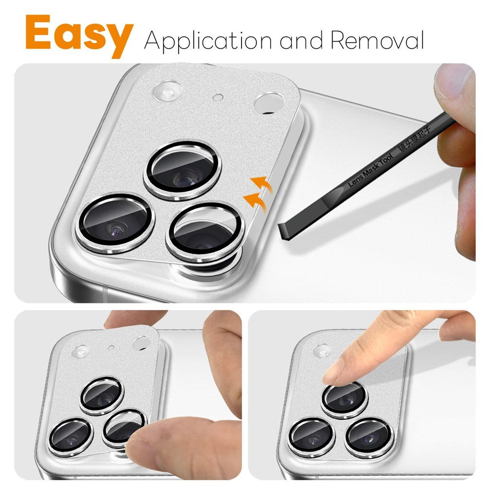 NORTHJO iPhone 17 Pro Max Kameralinsskydd - Matt Metall & Glas - Silver