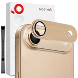 NORTHJO iPhone Air Kameralinsskydd - Borstad Metall & Glas - Guld