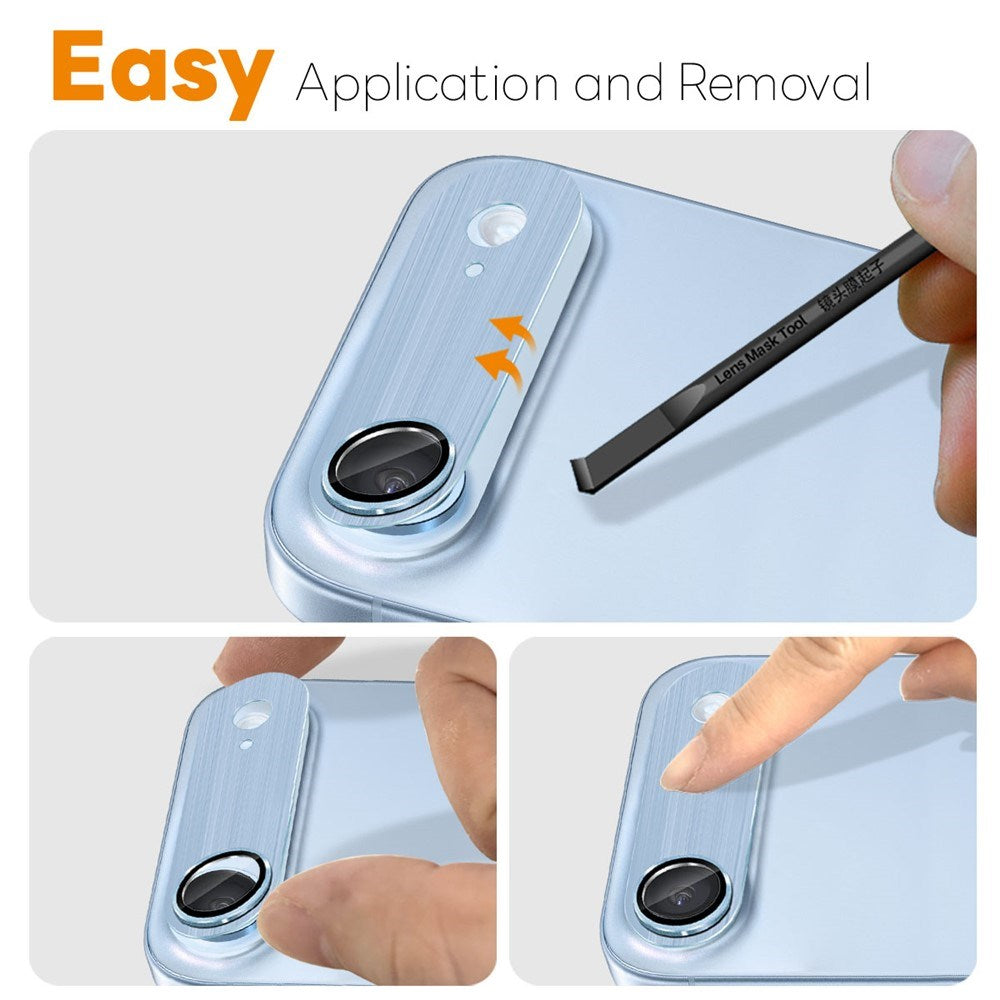 NORTHJO iPhone Air Kameralinsskydd - Borstad Metall & Glas - Silver