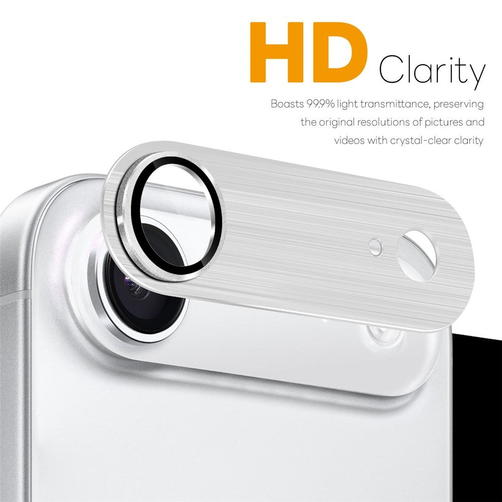NORTHJO iPhone Air Kameralinsskydd - Borstad Metall & Glas - Silver