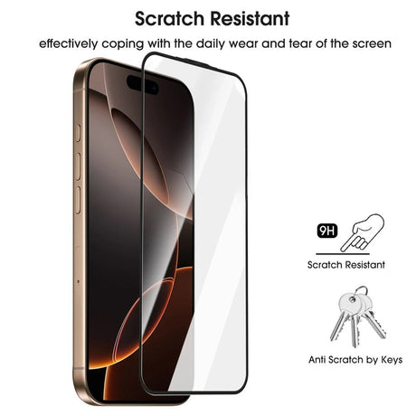 iPhone 18 Pro Max / 17 Pro Max Härdat Skärmskyddsglas m. Monteringsram - Genomskinlig