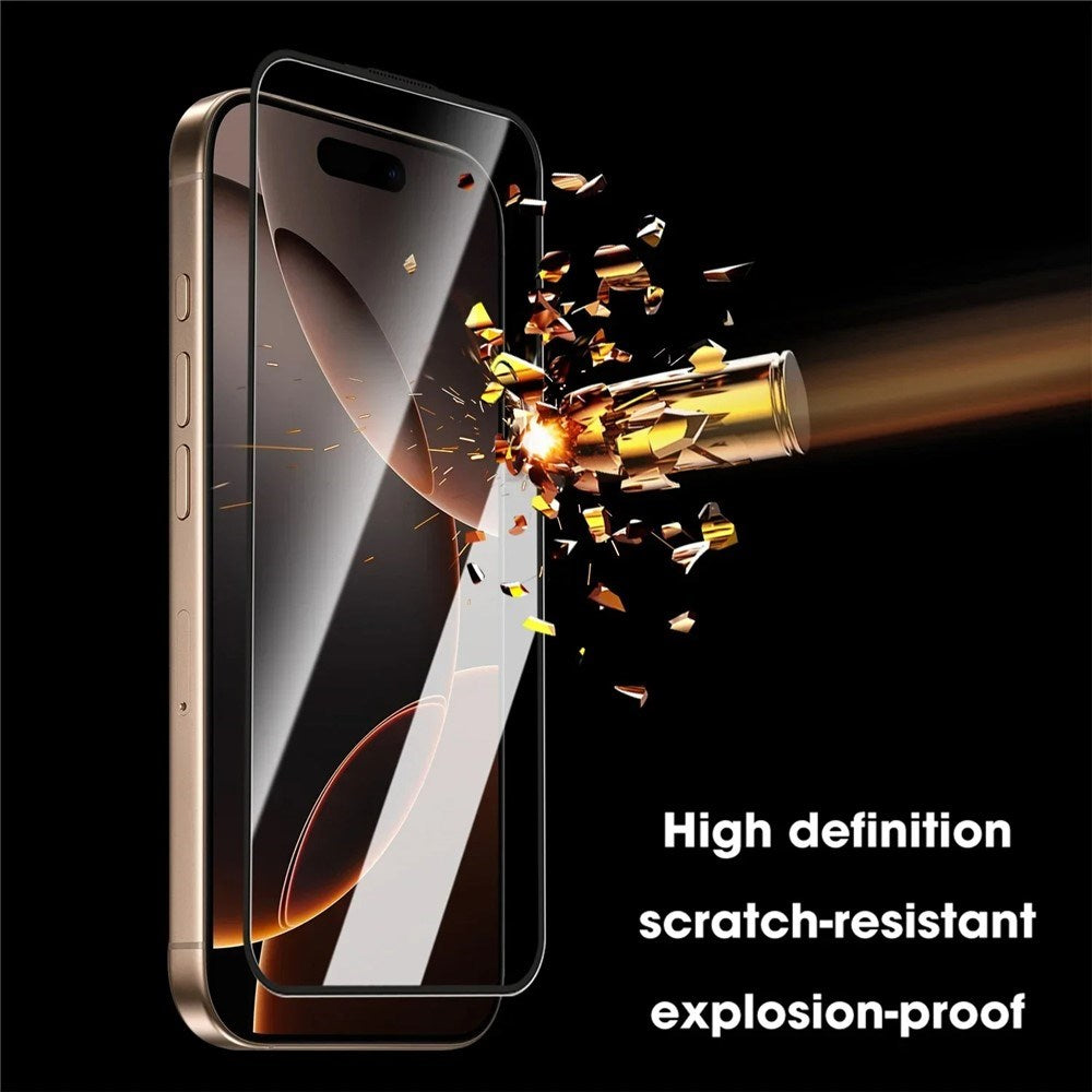 iPhone 18 Pro Max / 17 Pro Max Härdat Skärmskyddsglas m. Monteringsram - Genomskinlig