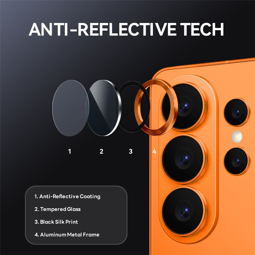 Samsung Galaxy S26 Ultra NORTHJO Kameralinsskydd - Metall & Glas - Orange