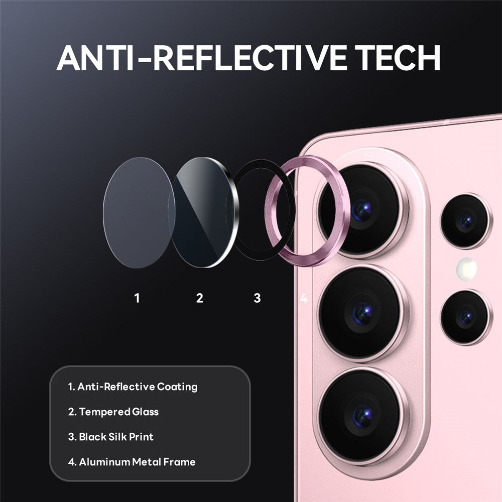Samsung Galaxy S26 Ultra NORTHJO Kameralinsskydd - Metall & Glas - Rosa