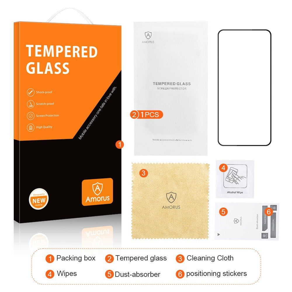 OPPO Reno15 F (5G) / Reno14 F (5G) / Reno13 (5G) Amorus Härdat Skärmskyddsglas – Genomskinlig / Svart