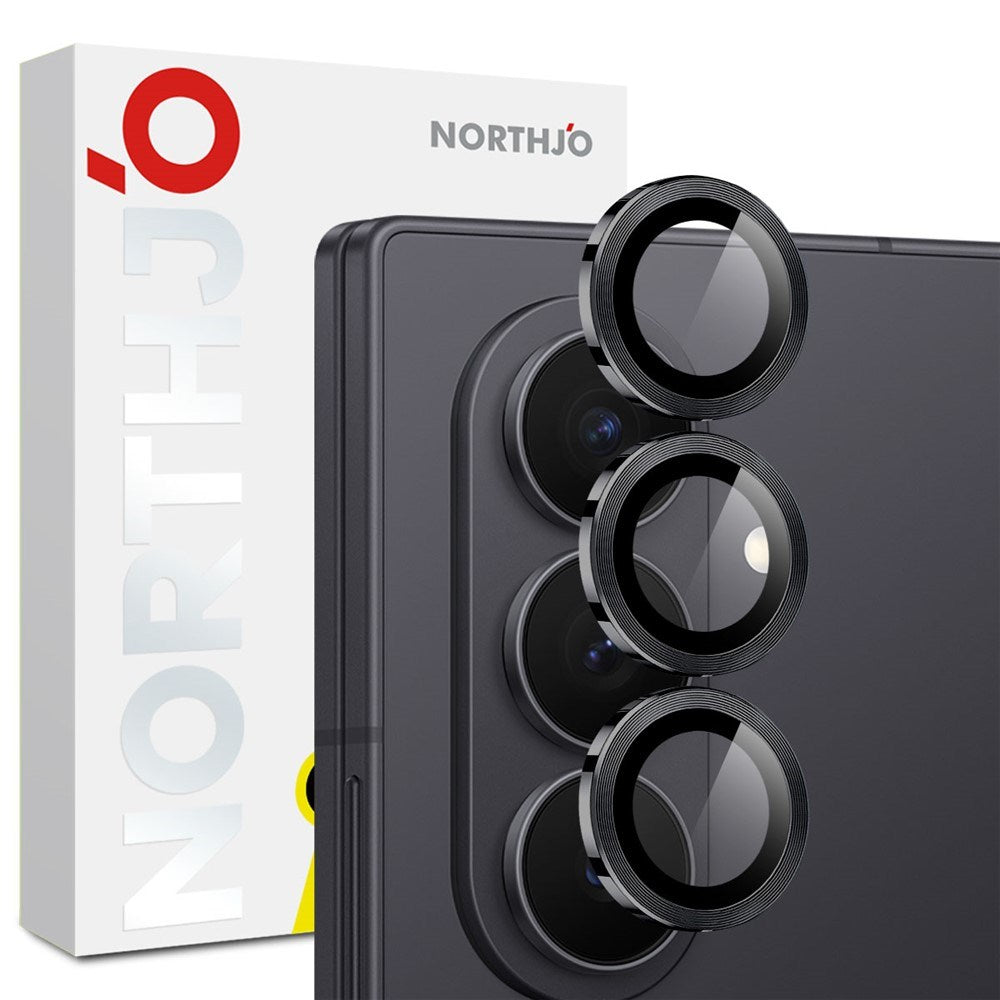 Samsung Galaxy Z Fold8 Ultra NORTHJO Kameralinsskydd - Metall & Glas - Svart