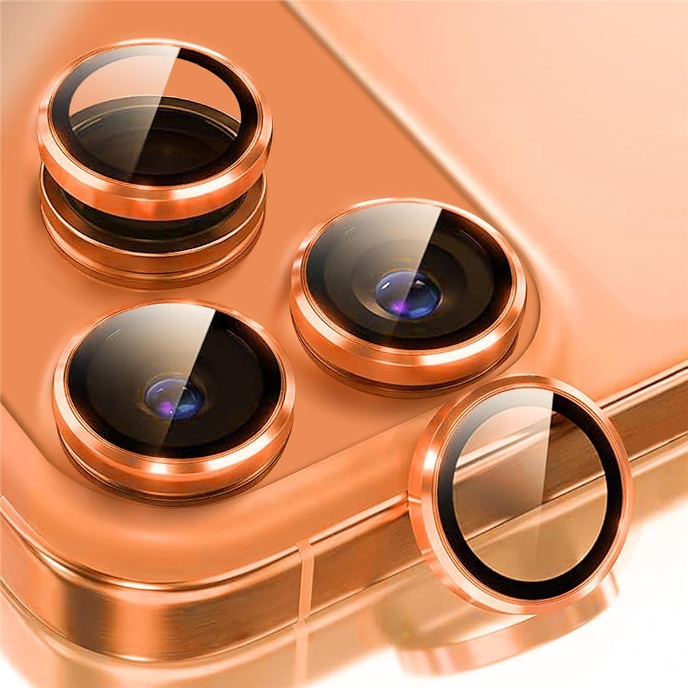 iPhone 18 Pro Kameralinsskydd - Metall & Glas - Orange