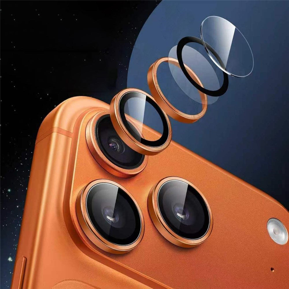 iPhone 18 Pro Kameralinsskydd - Metall & Glas - Orange