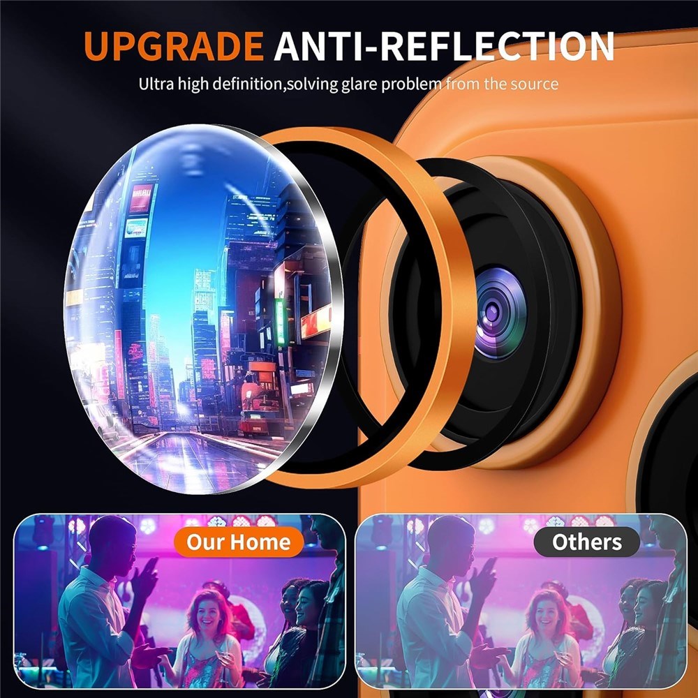 iPhone 18 Pro Kameralinsskydd - Metall & Glas - Orange