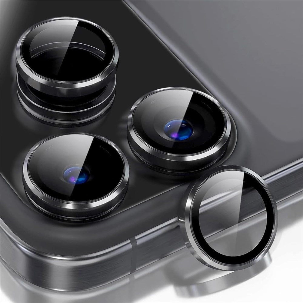 iPhone 18 Pro Kameralinsskydd - Metall & Glas - Svart
