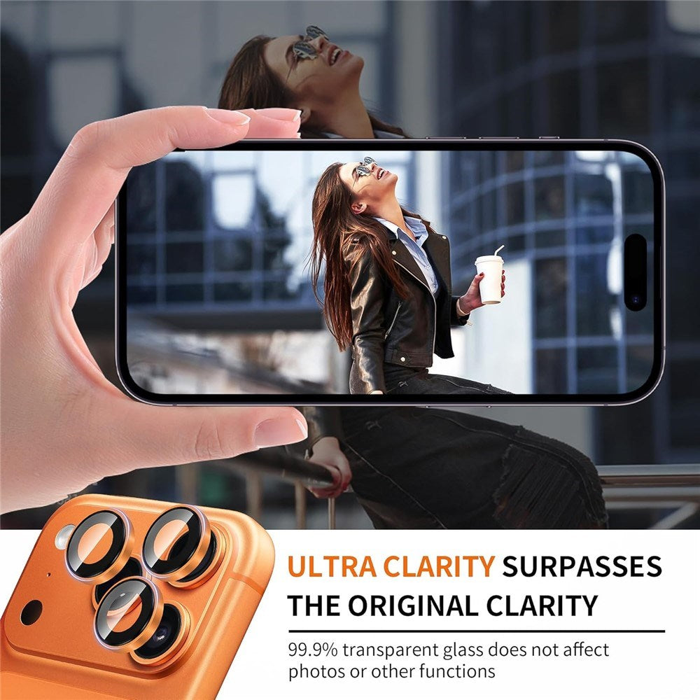 iPhone 18 Pro Max Kameralinsskydd - Metall & Glas - Orange