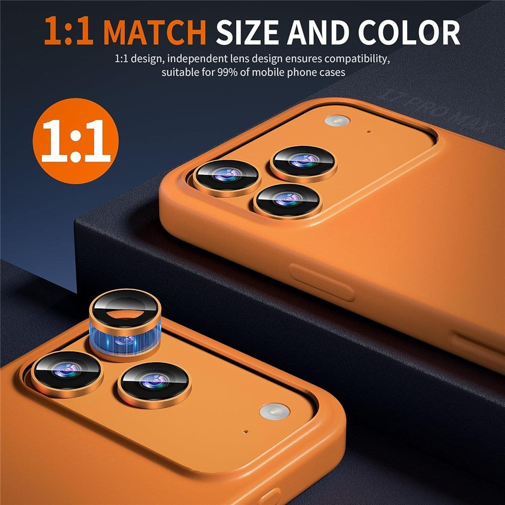 iPhone 18 Pro Max Kameralinsskydd - Metall & Glas - Orange