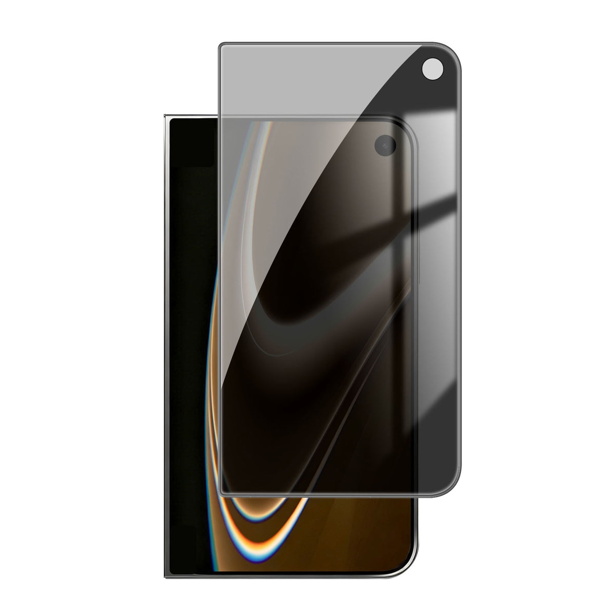 iPhone Fold Skärmskydd i Aluminium-Silicium Glas - Privacy Funktion - Genomskinlig / Svart Kant