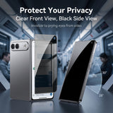 iPhone Fold Skärmskydd i Aluminium-Silicium Glas - Privacy Funktion - Genomskinlig / Svart Kant