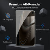 iPhone Fold Skärmskydd i Aluminium-Silicium Glas - Privacy Funktion - Genomskinlig / Svart Kant