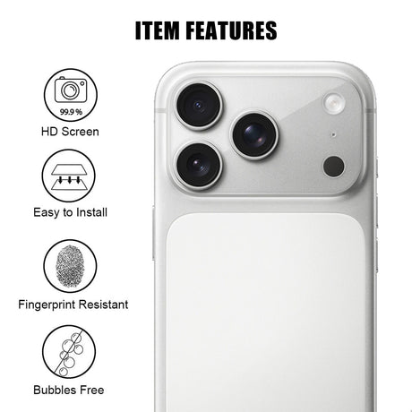 iPhone 18 Pro Max Härdat Kameralins Skyddande Glas - Genomskinlig