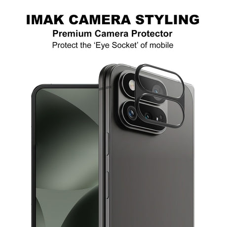 Google Pixel 11 Pro Fold IMAK Kameraskyddsglas med Metallkant - Genomskinlig / Svart Kant