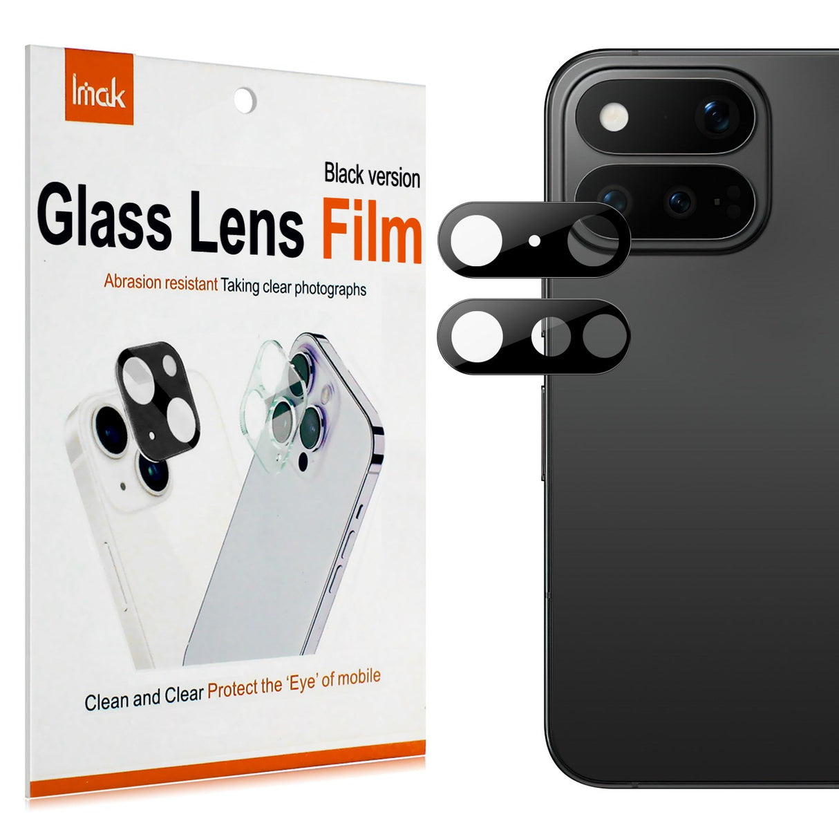 Google Pixel 11 Pro Fold IMAK Härdat Glas Kameralinsskydd - Svart