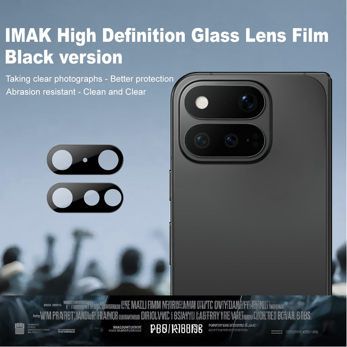 Google Pixel 11 Pro Fold IMAK Härdat Glas Kameralinsskydd - Svart