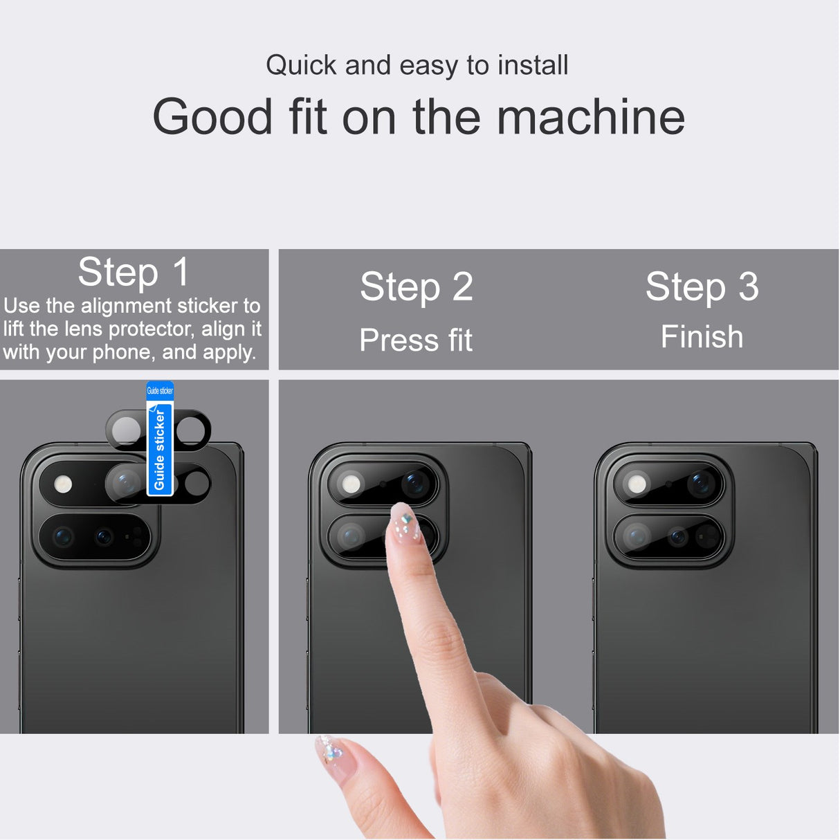 Google Pixel 11 Pro Fold IMAK Härdat Glas Kameralinsskydd - Svart