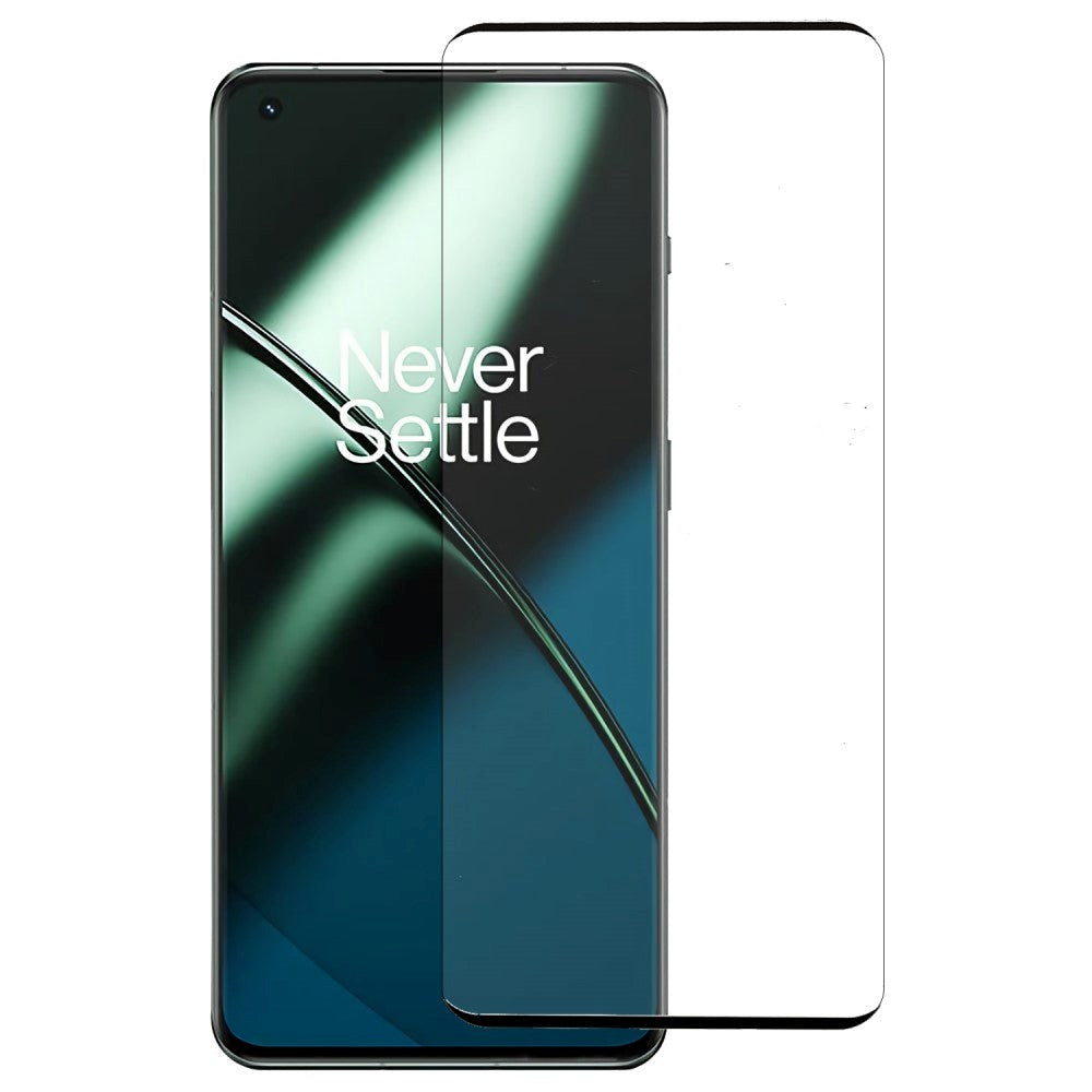 OnePlus 11 / 10 Pro / 9 Pro Arc Edge Härdat glas - Skärmskydd - Case Friendly - Transparent med Svart Kant