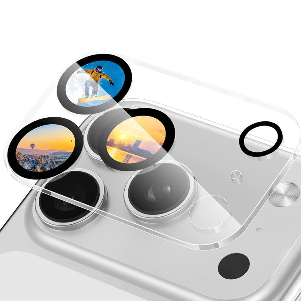 iPhone 18 Pro Max Härdat Kameralins Skyddande Glas - Genomskinlig / Svart